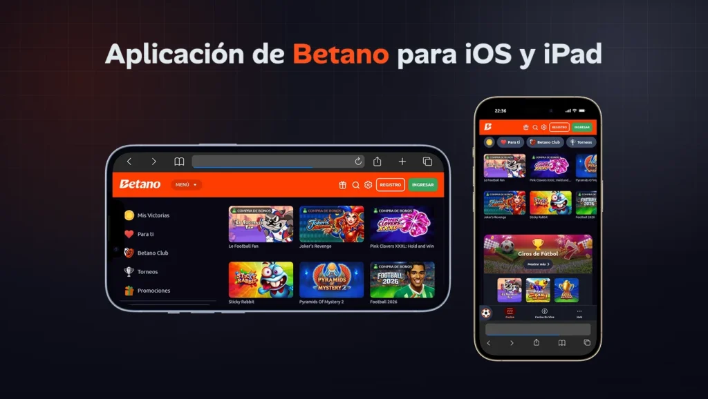 Aplicación de Betano para iOS y iPad con juegos de casino