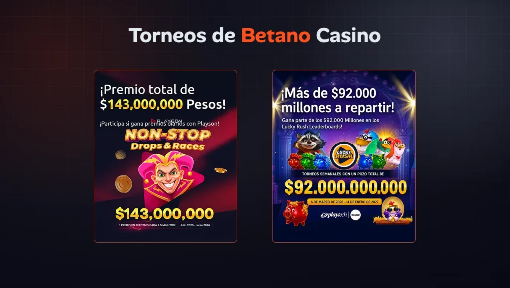 Torneos de Betano Casino con premios y juegos destacados